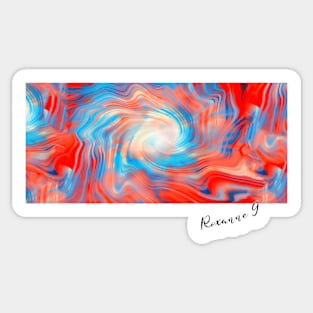Abstract Portal in Orange and Blue Sticker